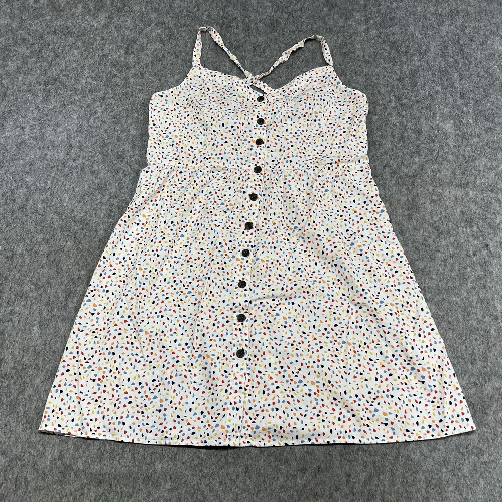 Banana Republic Dress Womens XL Button Front Tank Strappy Summer Casual Sundress